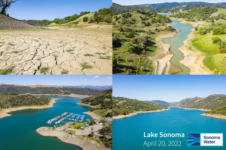 Lake Sonoma aerial photos, April 20, 2021